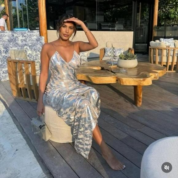 ZARA FOIL PRINT SLIP DRESS - Picture 6 of 6